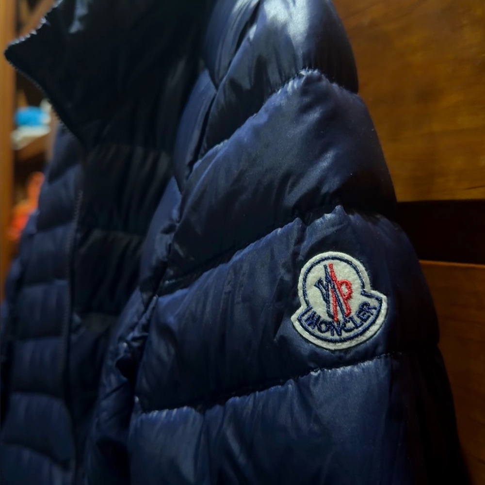 Moncler Dark Blue Quilted Jacket Women’s S/1 with hood
